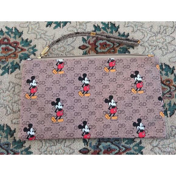 BUY 1, GET 1 Free Classic Disney Mickey Mouse/Rosegold-Designer-Style Pouch - Picture 1 of 4